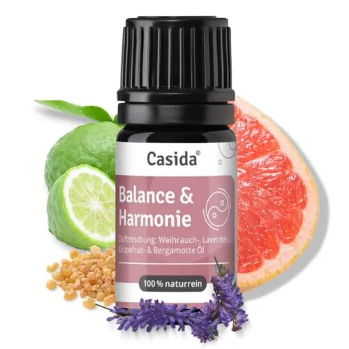 Casida Balance & Harmonie Duftmischung mit Weihrauch-, Lavendel-, Grapefruit- und Bergamotten Öl - 5ml - 100% naturreine ätherische Öle - Aromatherapie