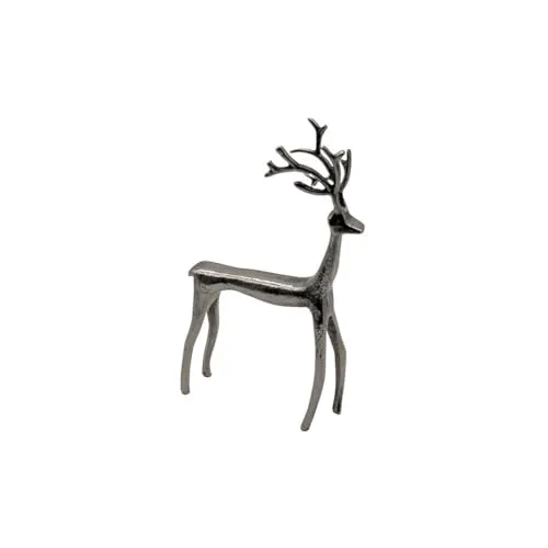 Lambert Giacco Rentier Weihnachtsdeko, Silber Antik, H30Cm von Lambert