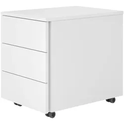 bümö lite Rollcontainer mit Schubladen - Praktischer Bürocontainer in Weiß - Büroschränke mit 3 Schubladen, schneller Aufbau dank Threespine-Klicksystem und ideal für Homeoffice oder Büro. Robuster Korpus und moderne Optik.