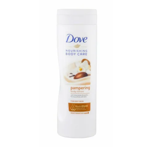 DOVE Körperpflegemittel Purely Pampering 400ml - Körpercreme mit Shea Butter und Vanilleduft, spendet intensive Feuchtigkeit und pflegt die Haut mit ätherischen Ölen für ein zartes Hautgefühl.