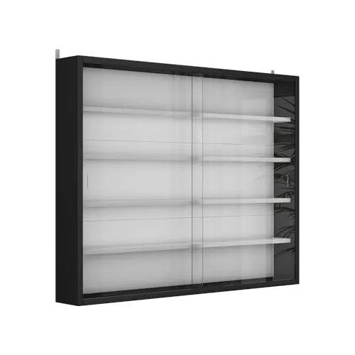 Vicco Wandvitrine Clario, Schwarz/Weiß, mit 4 Einlegeböden