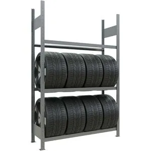 Schulte Reifenregal 13906 - 12 Reifen, 3 Ebenen, Höhenverstellbar - Werkstatteinrichtung mit 3 höhenverstellbaren Ebenen für reifenschonende Lagerung. Ideal für bis zu 12 Reifen bis 285 mm Breite, einfach montierbar und erweiterbar.