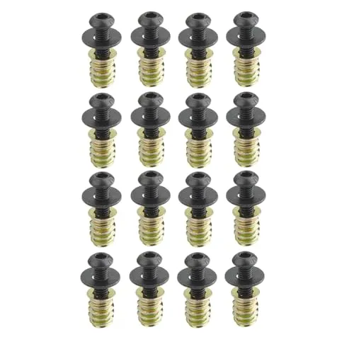 SOTECH Schraubenset 16 Stück M6 x 20 mm mit Gewindemuffen/Einschraubmuffen M6 x 15 mm und Unterlegscheiben für Tischgestelle, Tischbeine und vieles mehr