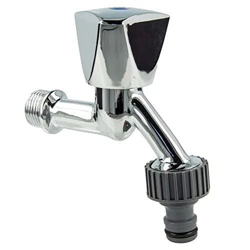 tecuro Auslaufventil 1/2 Zoll, Haubengriff, Steckkupplung - MS hochglanzverchromt - 22781-P