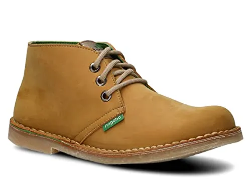 nagaba - Boots Herren - Stiefel Herren - Boots Leder, Schnürschuhe, Herrenstiefeletten, Trachtenschuhe, Vintage - Vegan Schuhe aus Kunstleder, Einlegesohle Mikrofaser - Gelb - 46