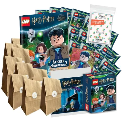 Bundle mit LEGO Harry Potter - Serie 2 - Sammelsticker-Adventskalender 2024-24 Überraschungen mit Zusatz + exklusive collect-it Hüllen