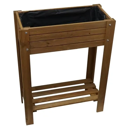 HRB Hochbeet aus Holz, Pflanzkasten für Innen und Außen - Wetterbeständiges, Nachhaltiges Holz in Braun, Kräuterbeet Ideal für Gartenfreunde