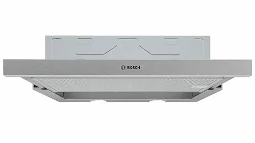 Bosch DFM064W54 Serie 2 Flachschirmhaube, 60 cm breit, Um- & Abluft, Made in Germany, LED-Beleuchtung gleichmäßige Ausleuchtung, Wippenschalter,3 Leistungsstufen,Metallfettfilter spülmaschinengeeignet