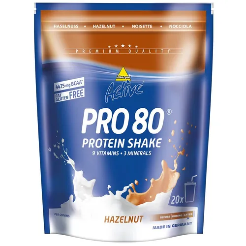 inkospor Active Pro 80 Haselnuss 500 g - Protein Shake für Muskelaufbau, mit hochwertigem Eiweiß und köstlichem Haselnussgeschmack, ideal für Fitness-Enthusiasten.