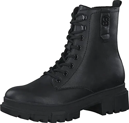 s.Oliver Damen Stiefeletten Vegan, Schwarz (Black), 36 EU - Wanderschuhe mit SOFT FOAM Sohle für ultimativen Tragekomfort, 100% vegan und ideal für stilvolle Alltagslooks.