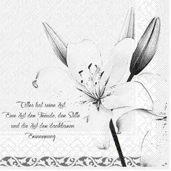 Mank Serviette Tissue Deluxe Zum Abschied, 40 x 40 cm, 50 Stück - Trauer Lilien Erinnerung