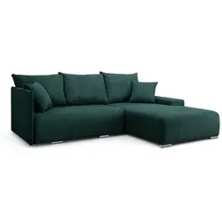 Kaiser Möbel Ecksofa Livorno L, L-Form Couch in Grün mit Schlaffunktion