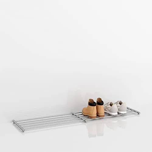 PHOS Design Schuhregal aus Edelstahl, 120 cm in silber von PHOS Edelstahl Design