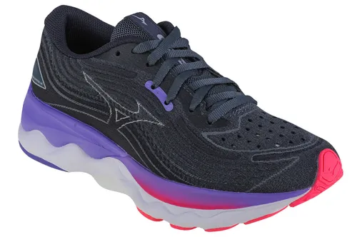 Mizuno Wave Skyrise 4 Damen Laufschuhe, Größe 40, Grau - Hochwertige Damen-Laufschuhe von Mizuno, ideal für Asphalt und harte Oberflächen. Mit dickere Gummisohle für optimalen Komfort und Dämpfung beim Laufen.