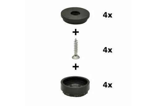 WAGNER design yourself Klick-Gleiter QuickClick® Stuhlgleiter, Filzgleiter, Möbelgleiter I 4er-Set zum Anschrauben I 4x Basis + Schraube + Gleiteinsatz austauschbar - Wollfilz ULTRASOFT SLIM (flach) - Durchmesser Ø 17, 20, 25 mm - Made in DE