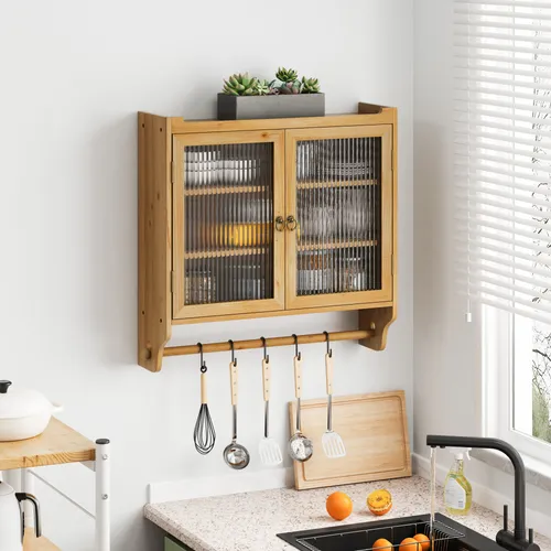 STILVORA Hängeschrank mit Glastür und Handtuchhalter von STILVORA