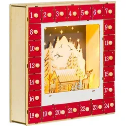 HOMCOM Adventskalender mit LED-Lichtern zum Befüllen