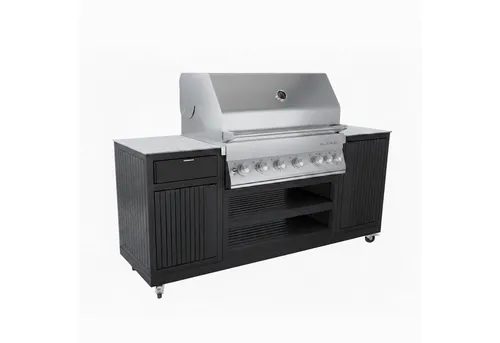 Endorphin Poly Outdoorküche Schwarz mit Merlin 641 Gasgrill von Endorphin