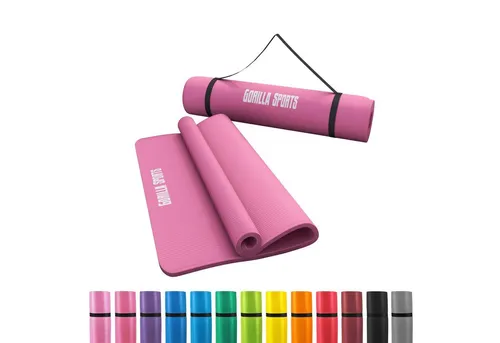 GORILLA SPORTS Yogamatte 190x60cm / 190x100cm in pink von Gorilla Sports