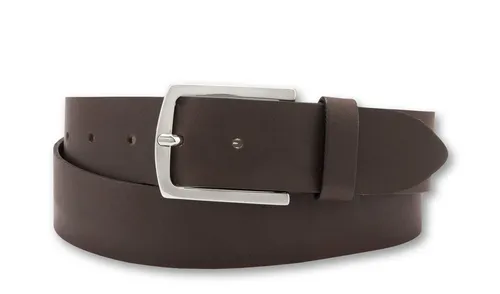 Modischer Ledergürtel BERND GÖTZ für Damen, Gr. 110, dunkelbraun - Hochwertiger Ledergürtel aus 100% Rindsleder, 4 cm breit, stufenlos verstellbar mit eleganter silberfarbener Schließe. Ideal für schicke und legere Looks.