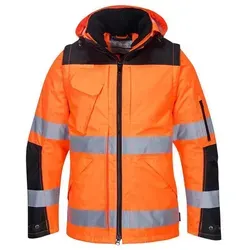 Warnschutz 3 in 1 Winterjacke C469 - Portwest Orange/Schwarz M - Arbeits- & Schutzkleidung: Vielseitige 3 in 1 Winterjacke mit abnehmbaren Ärmeln, wasserdichtem Material und EN342 Kälteschutz bis -40°C für maximalen Komfort und Sicherheit bei extremen Bedingungen.