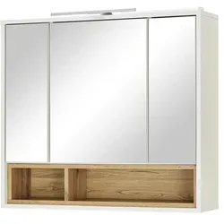 Spiegelschrank Maxsee, weiß - 80 cm Breite - Spiegelschrank Maxsee in weiß, mit hochwertigen Materialien und idealen Maßen (B: 80 cm, H: 72 cm, T: 20 cm). Perfekt für jedes Bad und jetzt mit 10€ Willkommens-Gutschein bei Newsletter-Anmeldung.