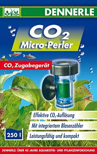 Dennerle CO2 Micro-Perler - CO2 Diffusor für Aquarien bis 250 Liter, ermöglicht eine effektive CO2-Lösung durch winzige Bläschen und enthält einen praktischen Blasenzähler.