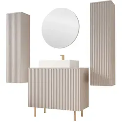 Mirjan24 Badmöbel-Set Kaschmir, 87x79x45 cm - Elegantes Badmöbel-Set mit grifflosen Fronten und praktischem Stauraum. Ideal für jedes Badezimmer. Lieferung inklusive Montageanleitung für einfachen Selbstaufbau.