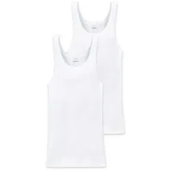 Schiesser Herren Unterhemd 2er Pack, Gr. 6 (L), Weiß von Schiesser