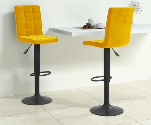 Maison Exclusive Barhocker 2er Set in Senfgelb
