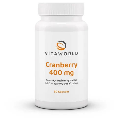 Vita World Cranberry 400mg 60 Kapseln Cranberrypulver Cranberrie Made in Germany