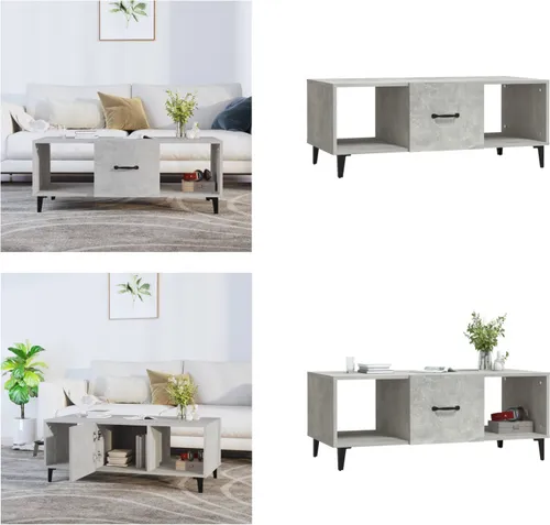vidaXL Couchtisch Betongrau 102x50x40 cm Holzwerkstoff