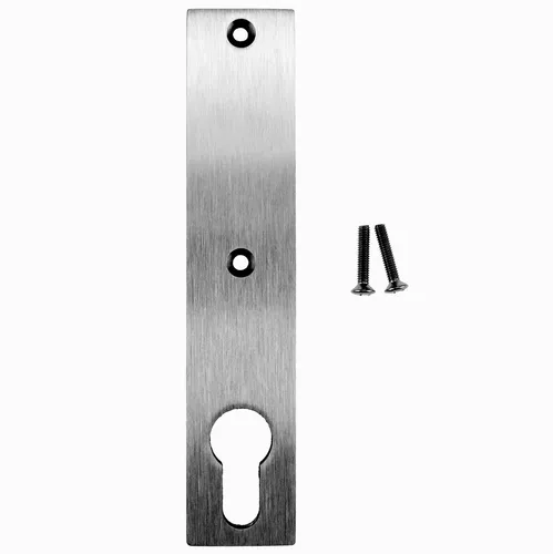 Drückerschild Eckig lang blind Edelstahl massiv Bohrabstand 67mm