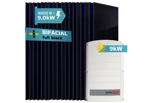 SUNNIVA Solaranlage 9.0 kW mit Bifacial Solarmodulen - Hochwertige 9 kW Photovoltaikanlage mit 18 bifacialen 500 W Modulen und SolarEdge SE9K Wechselrichter. Ideal für Eigenverbrauch und effiziente Stromerzeugung.