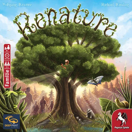 Pegasus Spiele 57800G - Renature: Spannendes Familienspiel - Gesellschaftsspiel für 2-4 Spieler ab 8 Jahren. Erlebe einen naturnahen Wettstreit mit leicht verständlichen Regeln und taktischen Entscheidungen. Spieldauer: 40-60 Minuten.