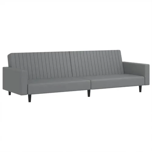 vidaXL Schlafsofa 2-Sitzer Grau Kunstleder - Sofa mit 2-in-1-Funktion: schnell in ein Bett verwandelbar, ideal für Übernachtungsgäste. Bequemes, schmutzabweisendes Kunstleder und stabiler Holzrahmen für langlebigen Komfort.