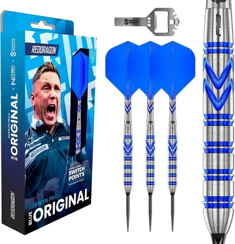 RED DRAGON Darts – Profi Spieler – Gerwyn Price 'Iceman' – 90% Tungsten Steeldarts Set