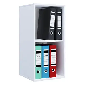 VCM my office Aktenregal Lona L weiß 35,3 x 37,0 x 74,0 cm - Büromöbelprogramm mit 2 Fächern für optimale Stauraumorganisation, robust und pflegeleicht durch Melaminharzbeschichtung, ideal für Büro und Zuhause.