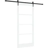 vidaXL Schiebetür ORKDAL Weiß 93 x 211 cm aus Kiefernholz und Glas - Elegante Schiebetür aus massivem Kiefernholz und Glas für den Innenbereich. Mit sanftem Schiebemechanismus und minimalistischer Ästhetik wertet sie jeden Flur auf und sorgt für einen stilvollen Übergang zwischen den Räumen.