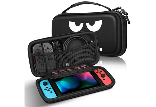 Fintie Tasche für Nintendo Switch/Switch OLED Modell-Aufbewahrungstasche Case Gaming-Controller (Hülle mit 10 Spielkartenhaltern und Haltegurt, für Nintendo Switch Konsole und Zubehör)