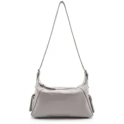 FredsBruder My Bestie Umhängetasche Leder 36 cm  grau