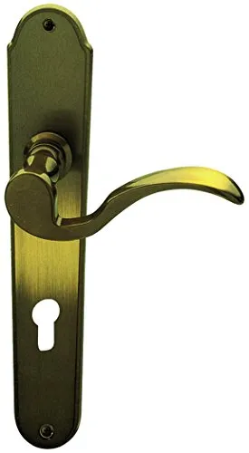 Langschildgarnitur Panda messing/brüniert/satiniert PZ mit 2x Drücker - Elegante Drückergarnitur aus Messing, ideal für stilvolle Wohnräume. Robuste Verarbeitung und ansprechendes Design für eine einfache Handhabung.
