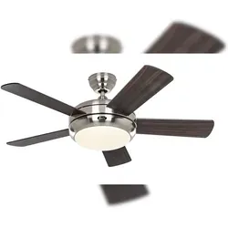 Deckenventilator Titanium Chrom 105 cm Nussbaum/Kirsche - Eleganter Deckenventilator mit integriertem Licht, ideal für Räume bis 15 m² und sorgt für angenehme Kühlung.