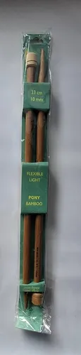PONY BAMBOO Stricknadeln 33 cm – 10 mm | Flexibel & Leicht | Bambus | NEU & OVP