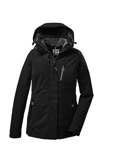 Killtec Damen Outdoorjacke KOW 140 WMN - Wasserdicht & Atmungsaktiv - Funktionsjacke für Damen, 100% wasserdicht mit 10.000 mm Wassersäule, atmungsaktiv und mit abzippbarer Kapuze, ideal für Outdoor-Aktivitäten.