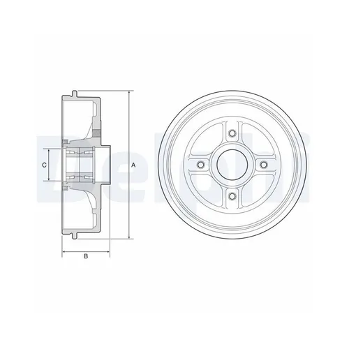 Delphi Bremstrommel BFR595 - Hochleistungsbremse für sicheres Fahren - Autoteile, bietet zuverlässige Bremskraft und Langlebigkeit für Ihr Fahrzeug.