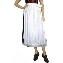 German Wear Dirndlschürze GW1600-3 weiß, Lange Dirndl Schürze Trachtenschürze Dirndel Weiß 34-36