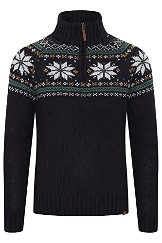 Project PRTim Herren Strickpullover Troyer Grobstrick Pullover mit Troyer-Kragen aus hochwertigem Woll-Mix-Material, Größe:XL, Farbe:Black (194007) 11