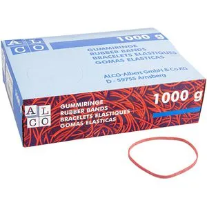 Alco 759 Gummiband Länge 150mm, Breite 5mm, rot 1000g, 290 Stück