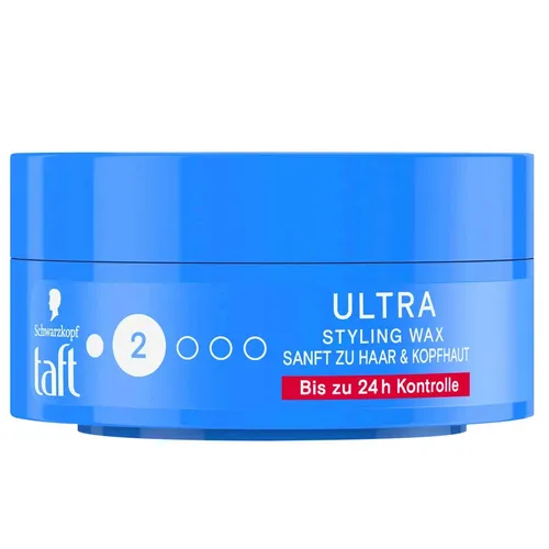 Taft Ultra Wax 75ml - Ultra starker Halt für perfektes Haarstyling - Haarstyling-Produkte mit 24h Kontrolle, ideal für alle Haartypen und sorgt für starken Halt und Glanz.